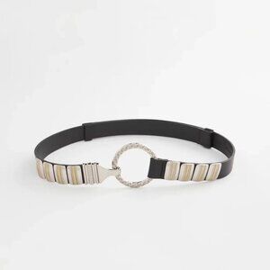 nwt chico's mixed metal clasp 2026 belt retail $100 m/l